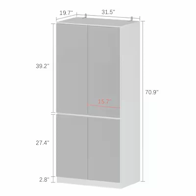 FUFU&GAGA Mirrored Armoire