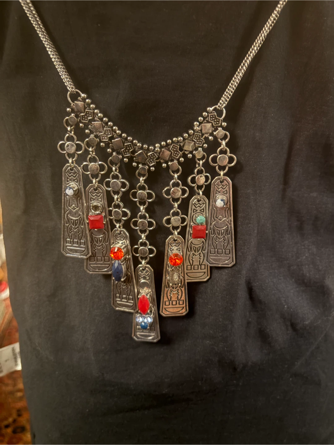 Statement Kuchi tribal style Necklace  w/ Stones - photo 2