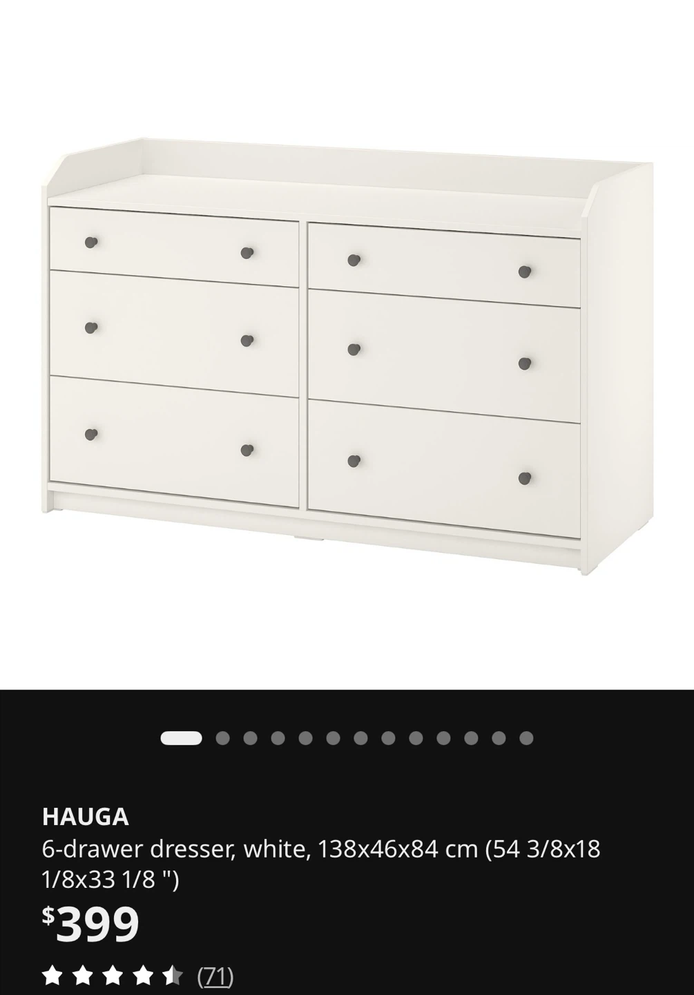 IKEA HAuga 6-drawer dresser, white - photo 2