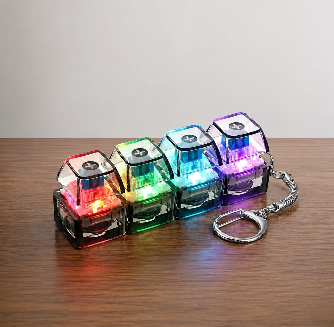 Keyboard Keycap Keychain Set with RGB Lights - photo 2