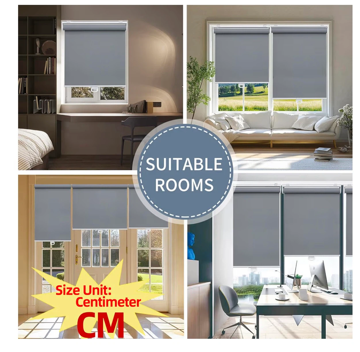 Grey Roller Blind 145W x 183H cm - photo 3