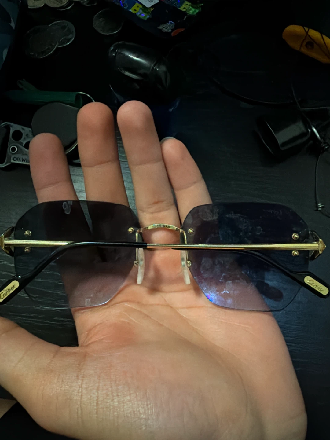 Cartier Rimless Sunglasses Gold C Logo - photo 2