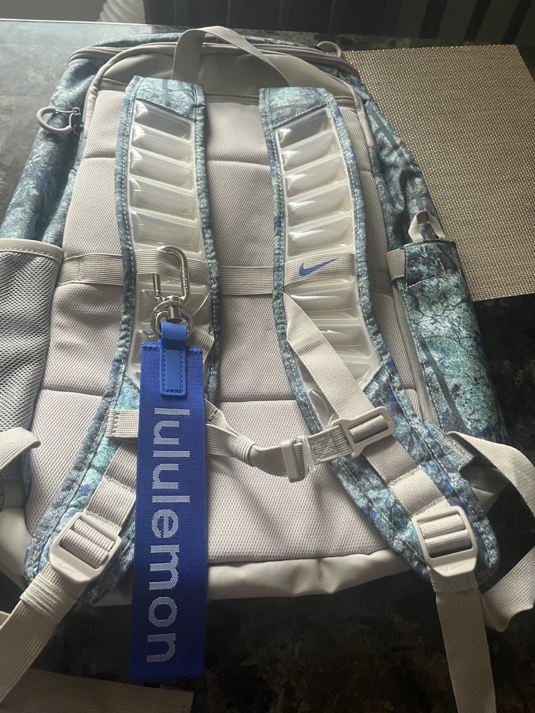Nike Backpack with Lululemon Keychain