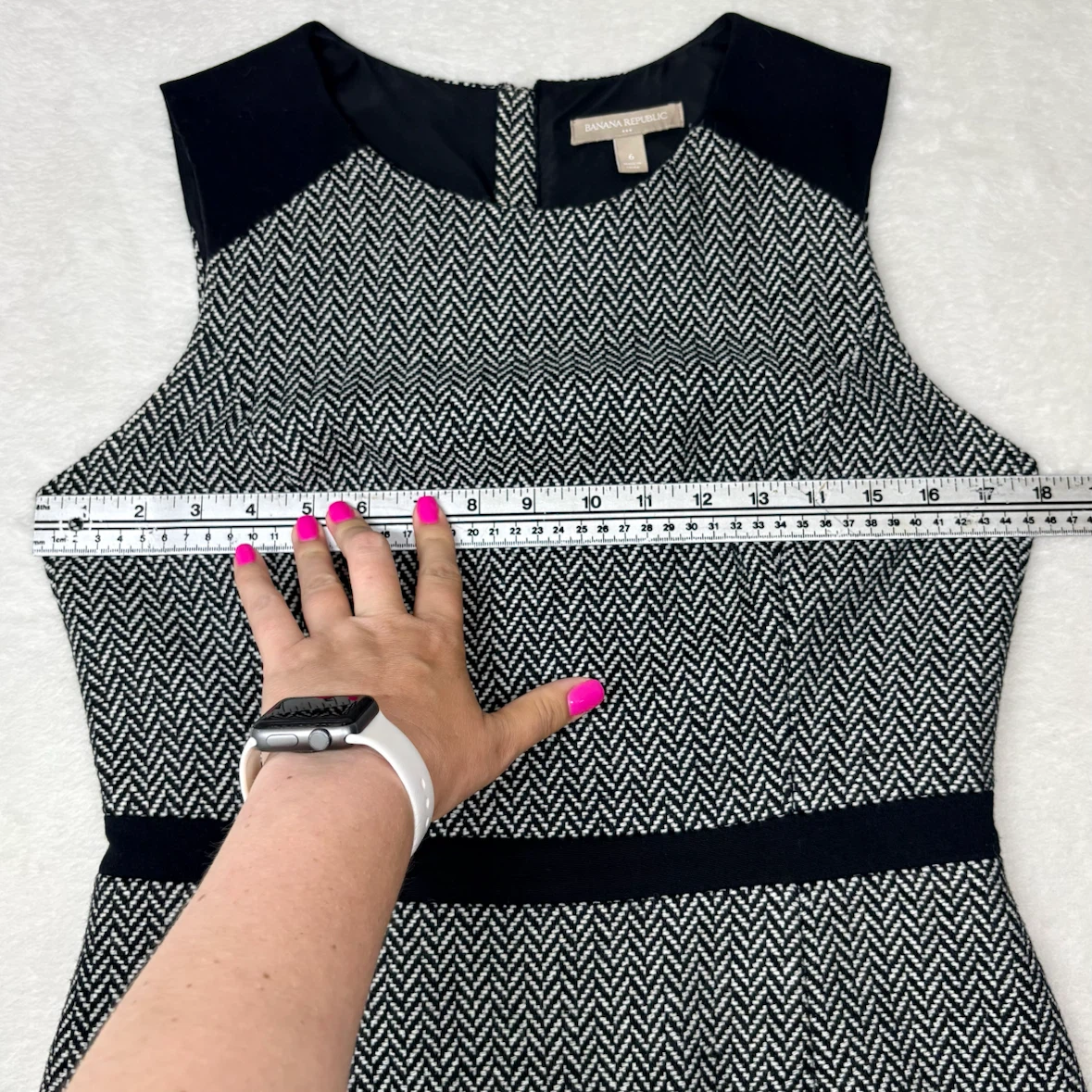 Banana Republic Black White Herringbone Sheath Dress Size 6 - photo 5