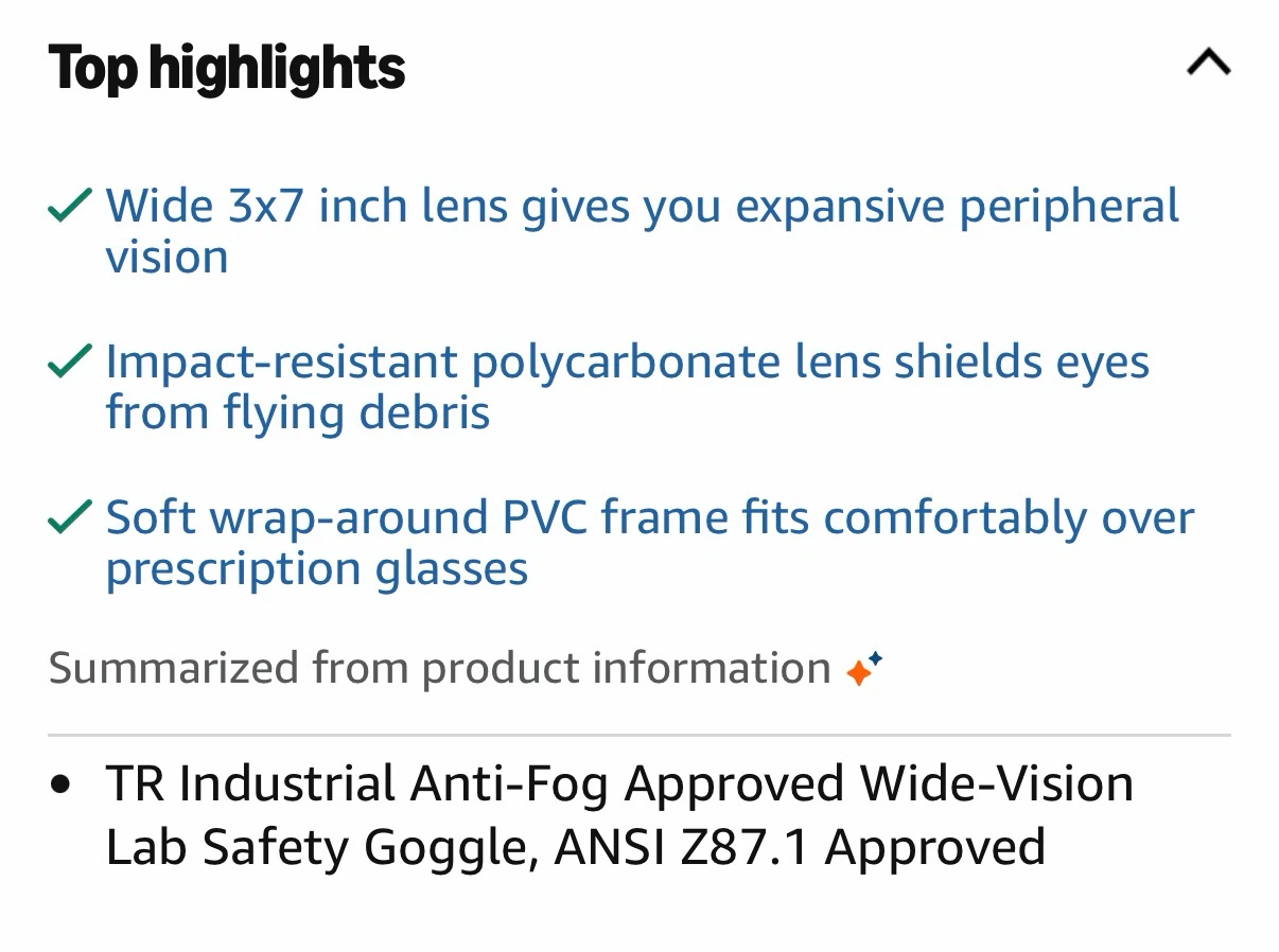 Brand new TR Industrial Wide Vision Safety Goggles - photo 3