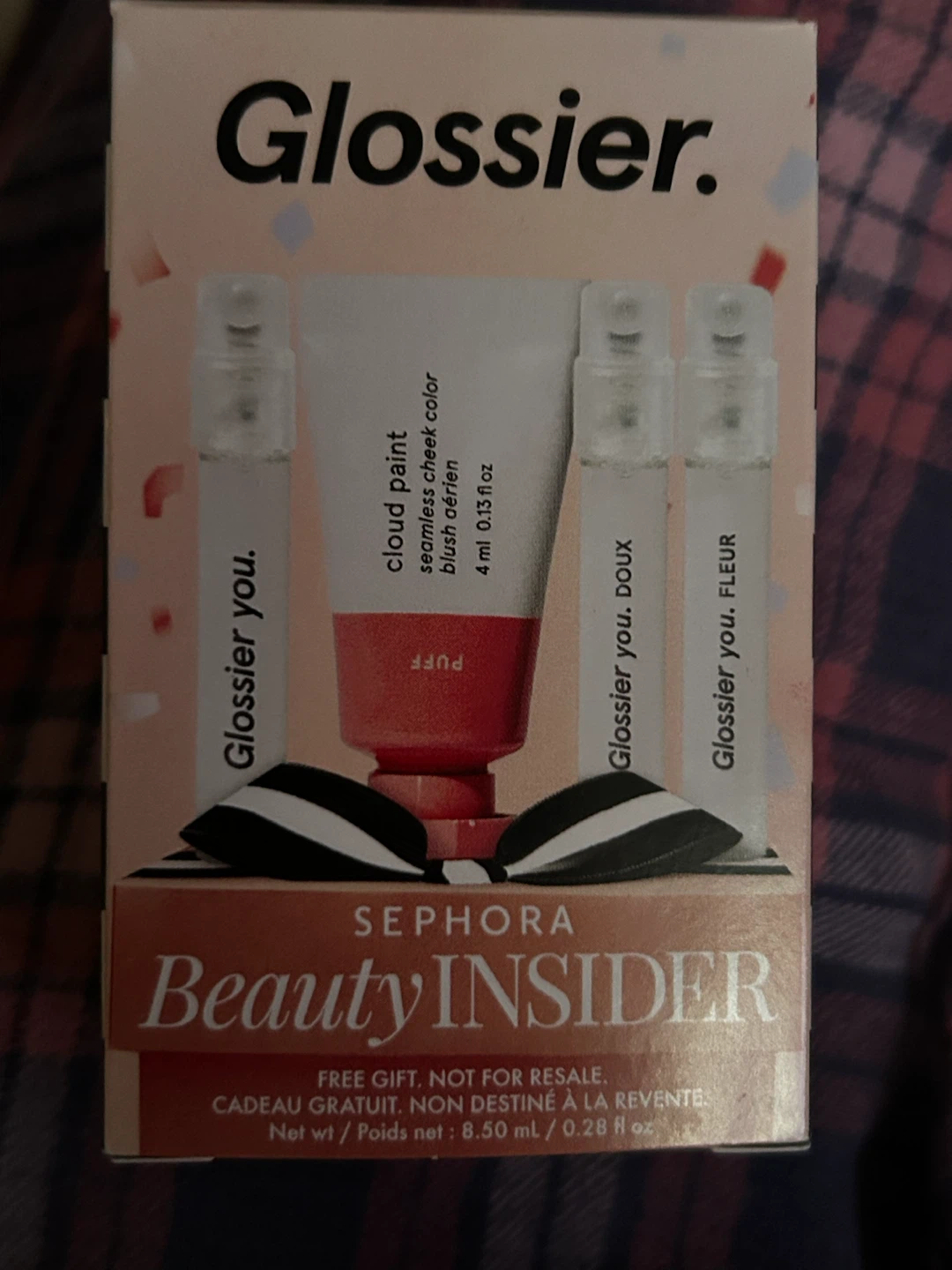 Glossier Cloud Paint Blush in Puff with Glossier You Vials