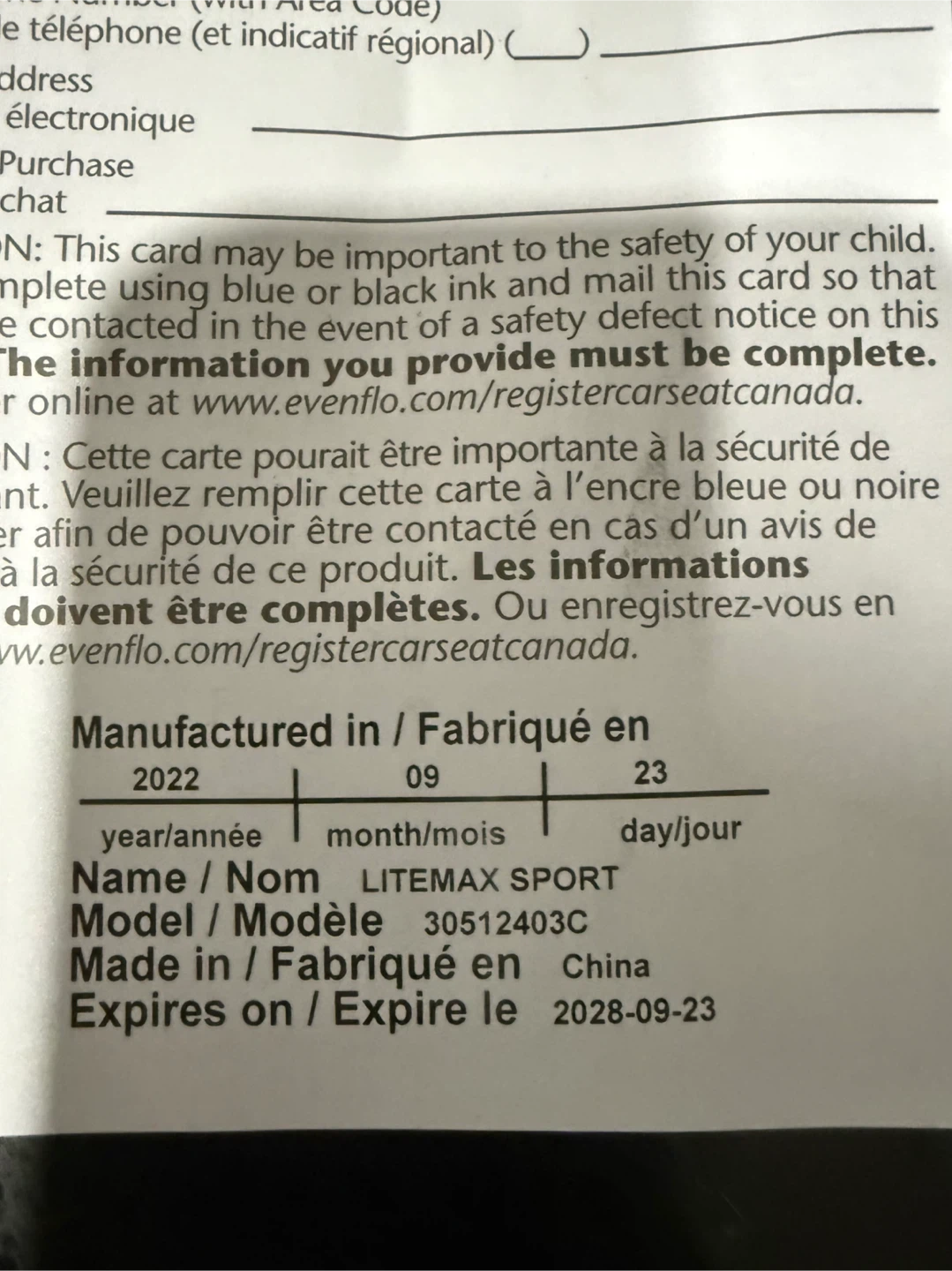Evenflo Car Seat - photo 5