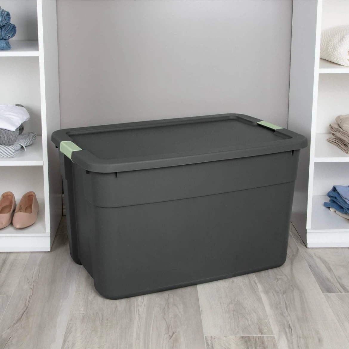 NEW 34 Gallon Large Latching Tote Stackable Tote Bin Storage - photo 4