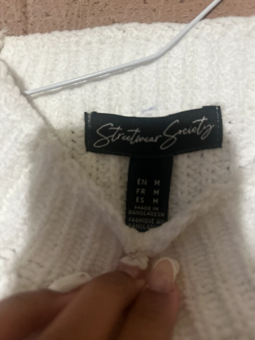 White Knit Sweater Size M - photo 2