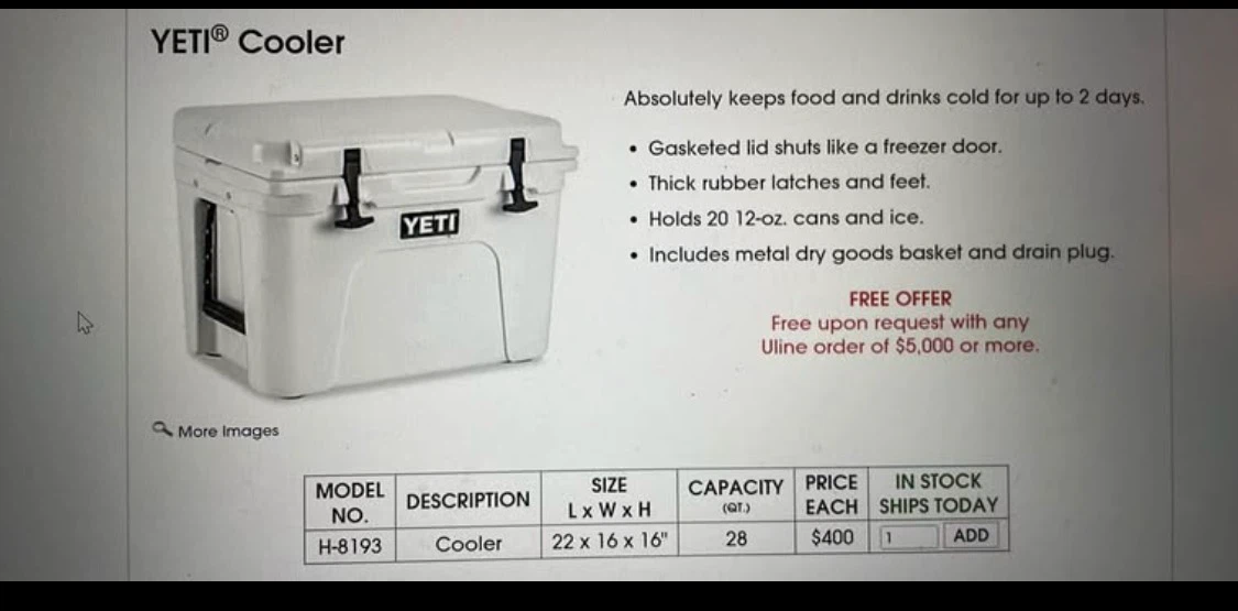 YETI Tundra 35 cooler - BNIB
