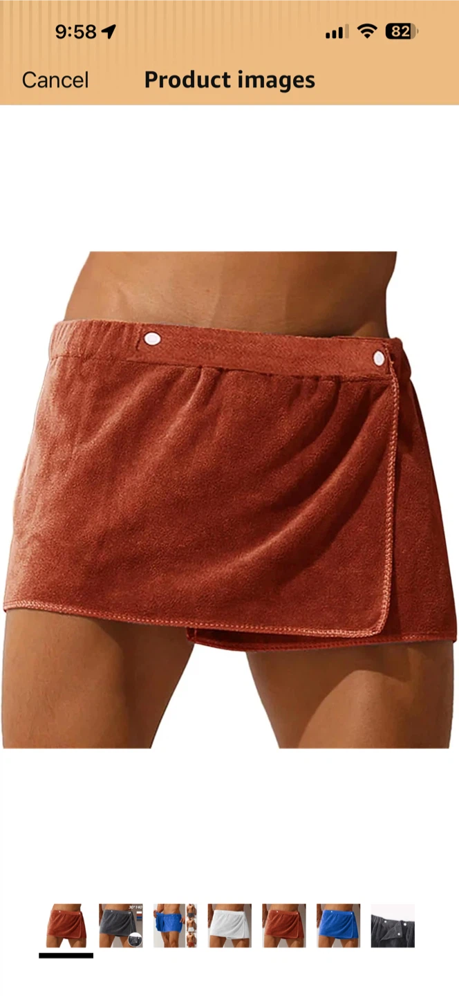 Men's Terry Cloth Wrap Towel Skirt