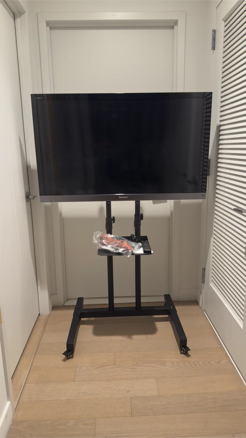 Sony Bravia Flat Screen TV on Rolling Stand with Remote - photo 4
