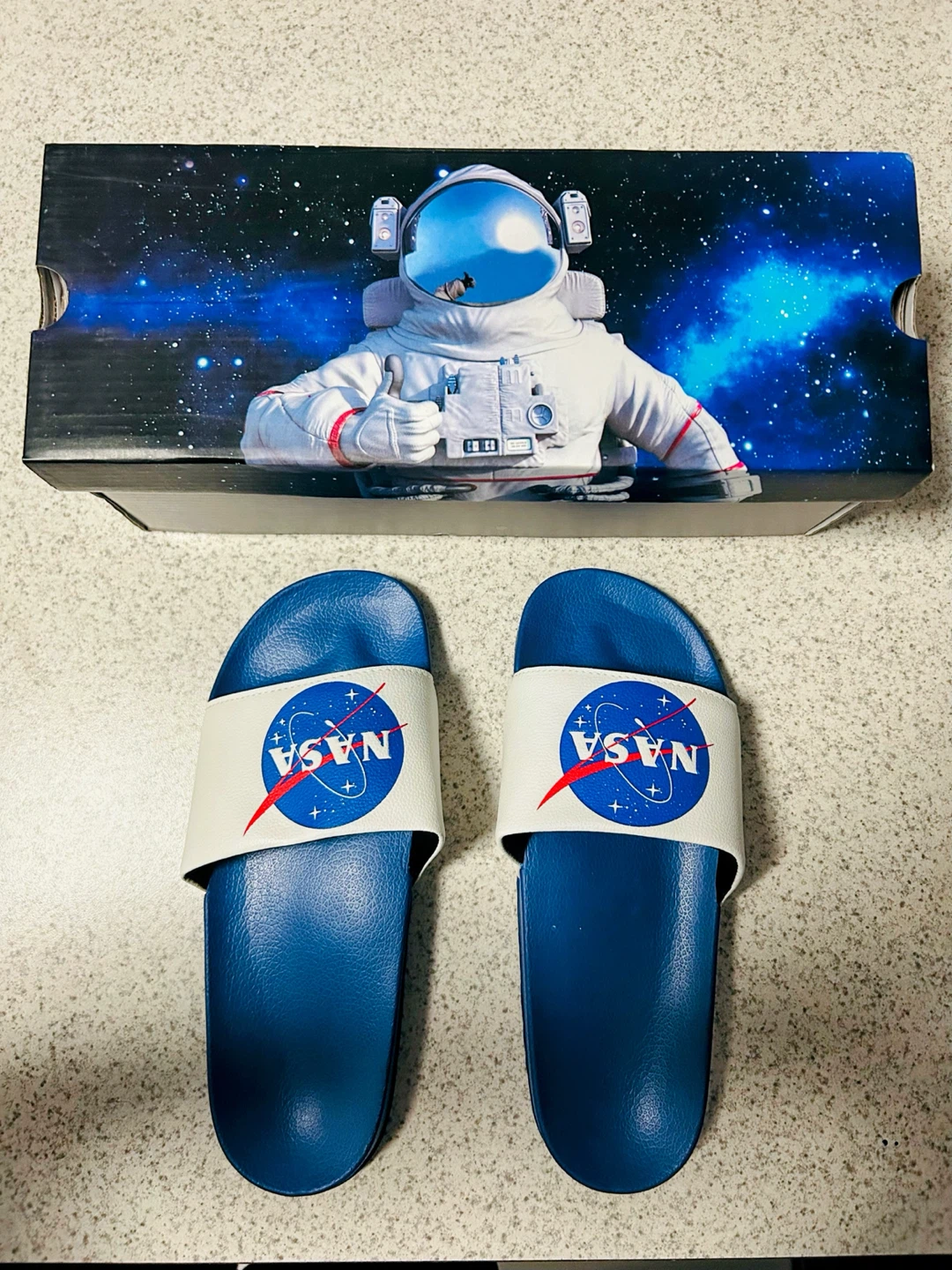 NASA Slides Sandals - Blue and White