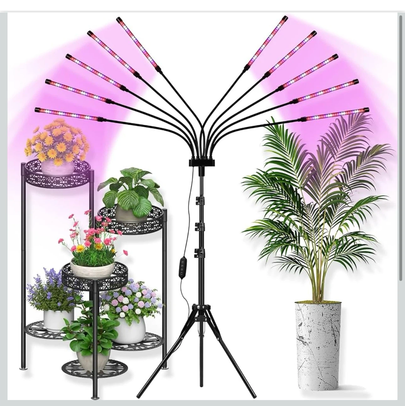 Grow Light with 10 Heads and Tripod Stand