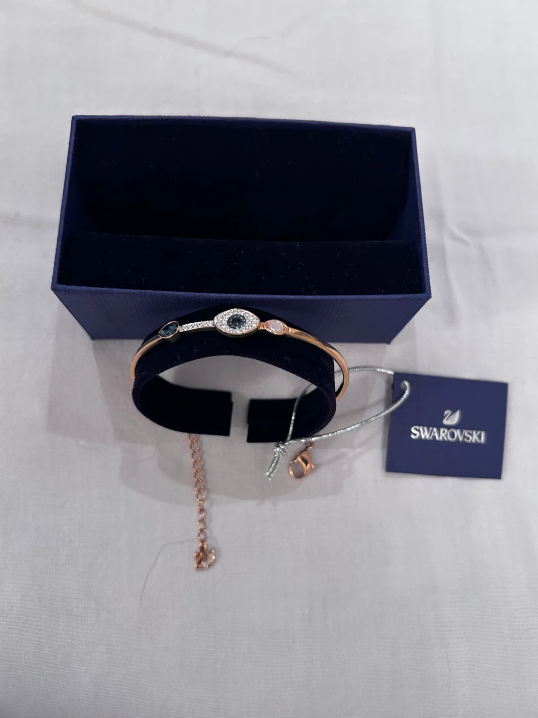 Swarovski Evil Eye Crystal Bracelet Rose Gold Tone - photo 3
