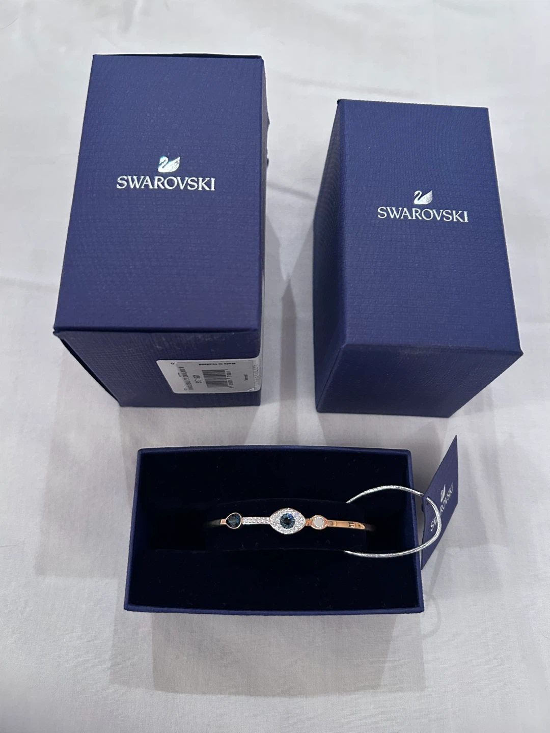 Swarovski Evil Eye Crystal Bracelet Rose Gold Tone