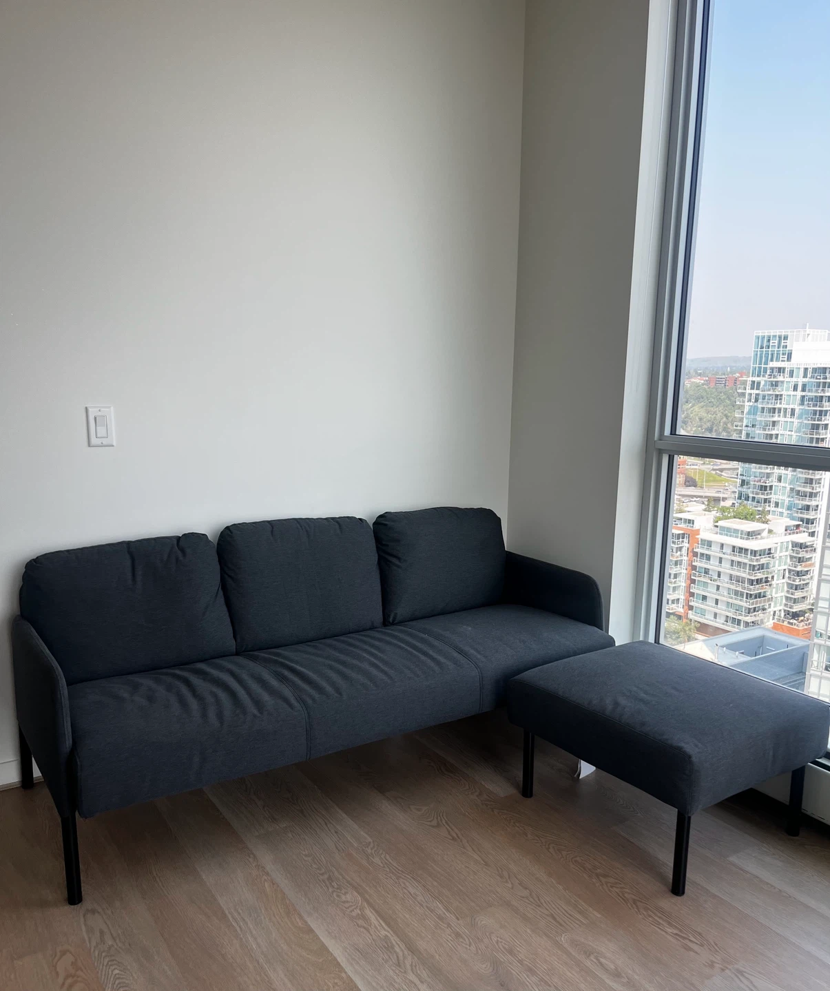 IKEA Sofa + Ottoman – Like New ($150)