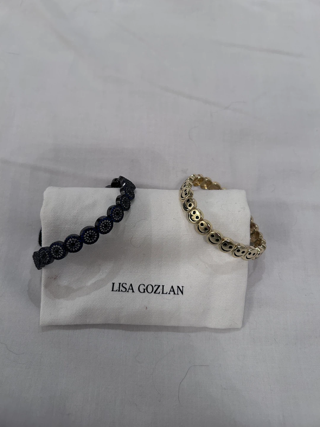 Lisa Gozlan Bracelets - Gold Smiley Face & Black Stone - photo 3