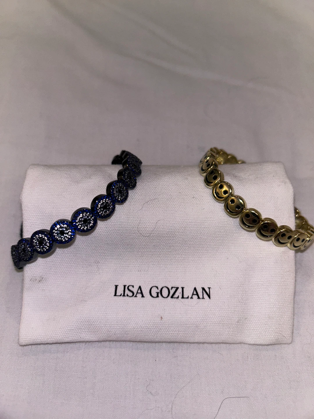 Lisa Gozlan Bracelets - Gold Smiley Face & Black Stone - photo 2