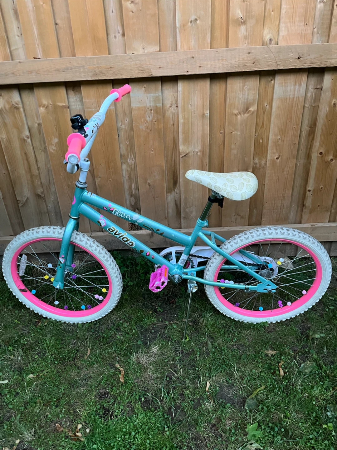Avigo Teal Pink White Glitter Bicycle