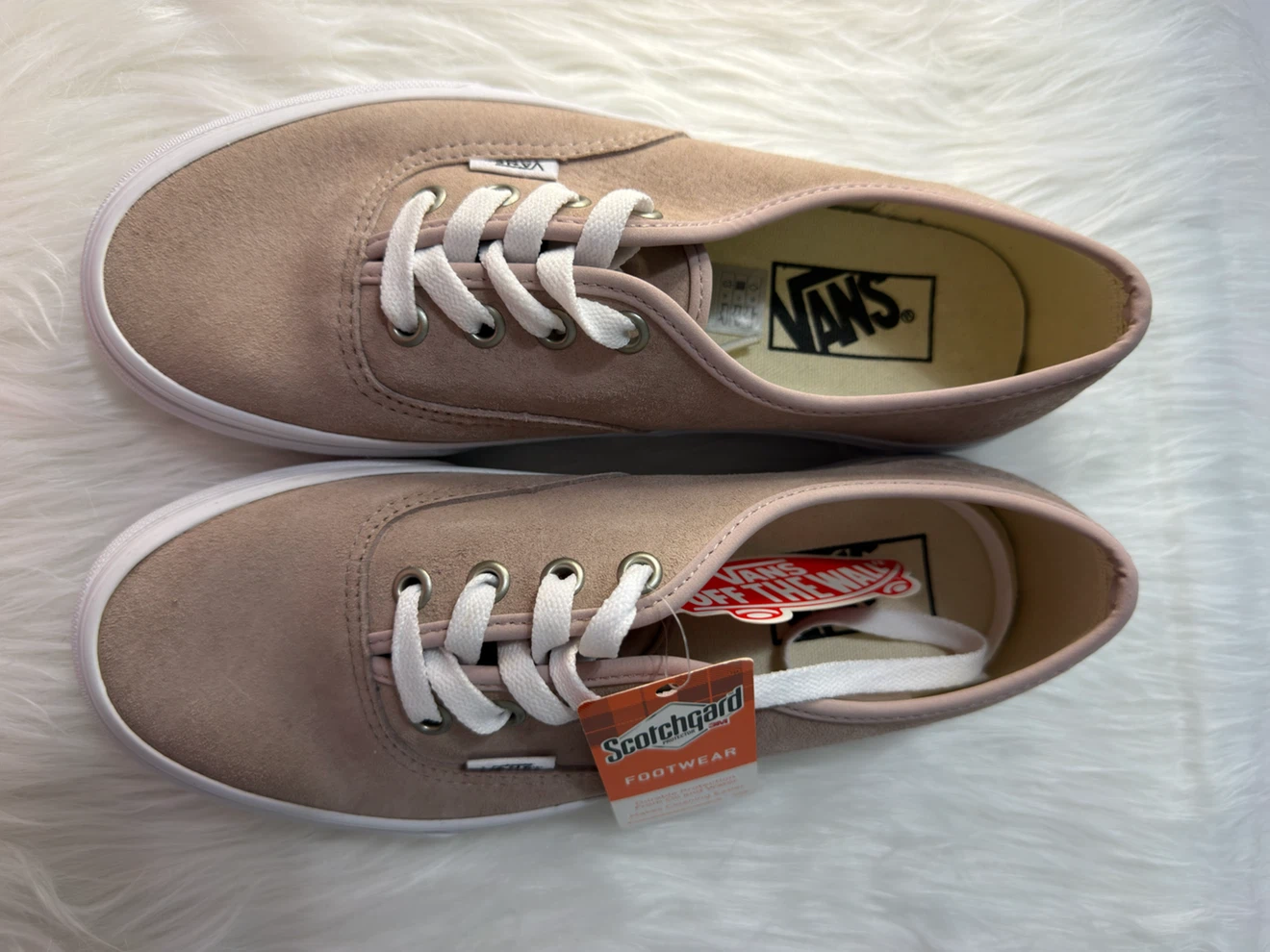 Vans Suede Lace-Up Platform Sneakers in Dusty Pink and White
