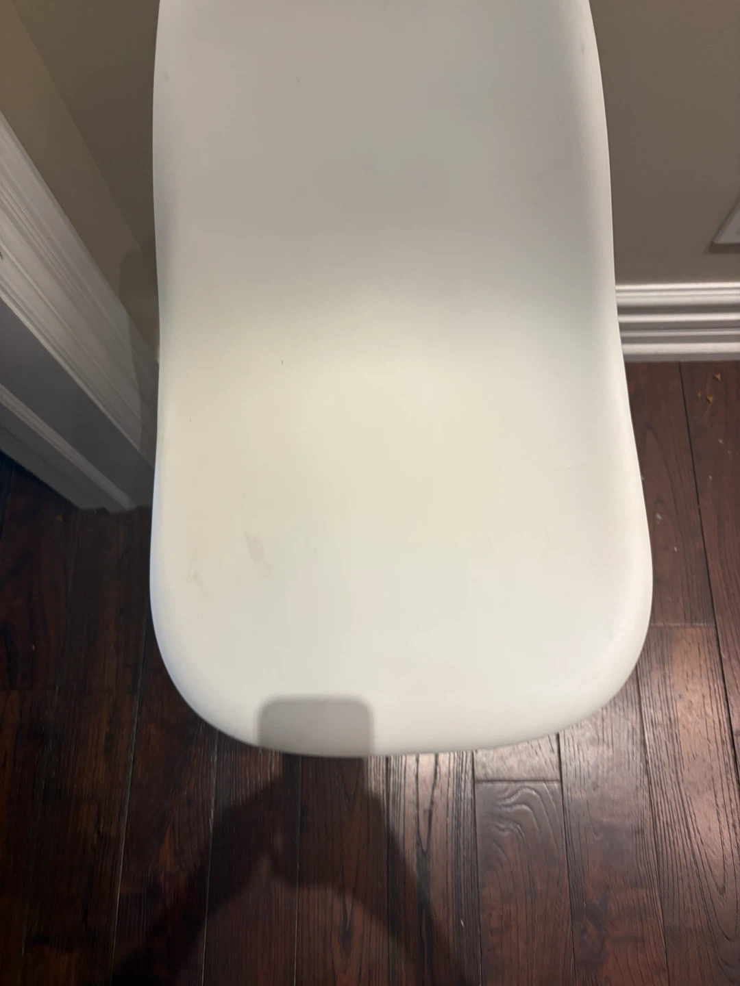 White Plastic Chair with Wooden Legs