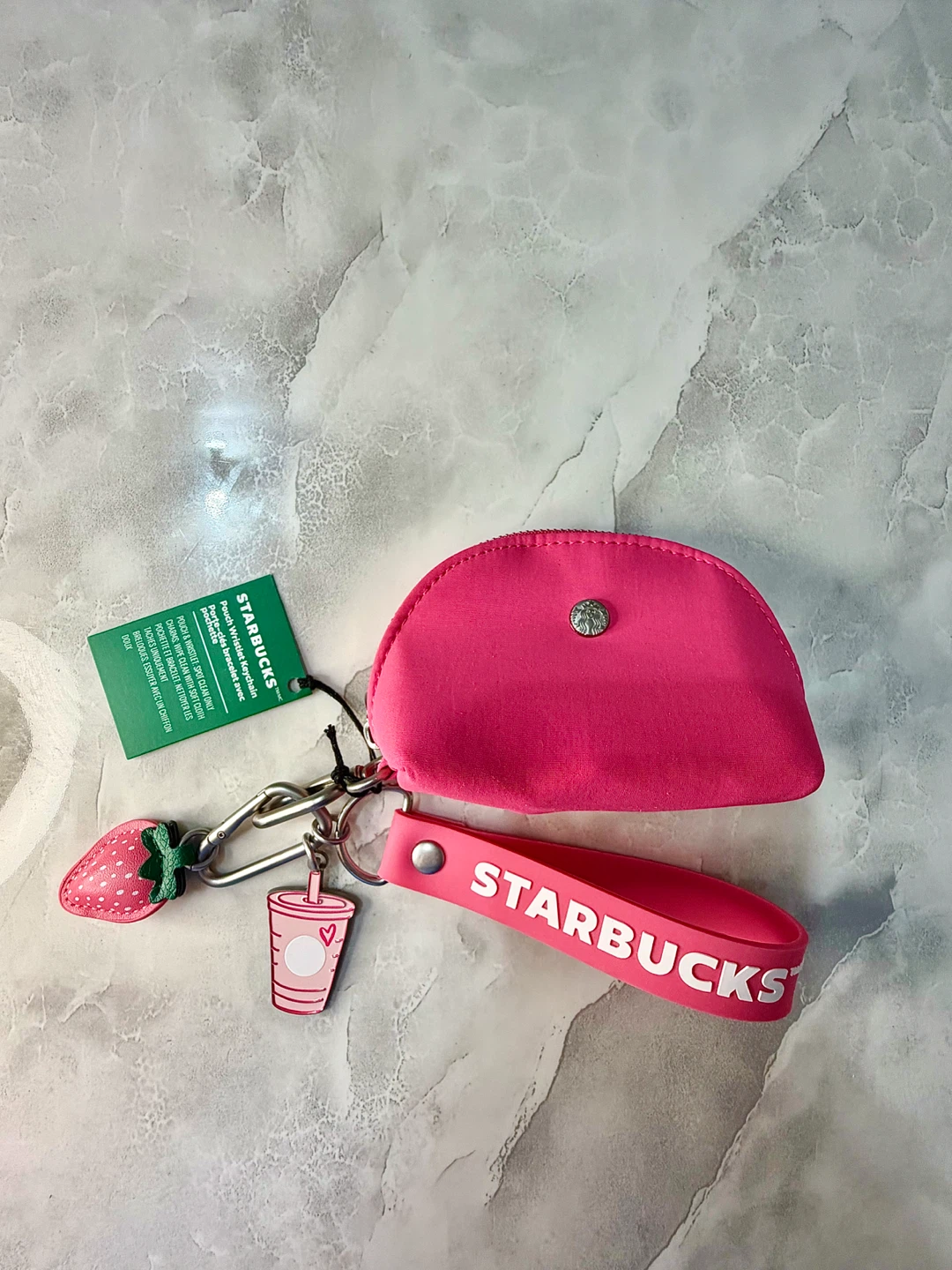 Starbucks Pink Drink Collection Pouch Wristlet Keychain
