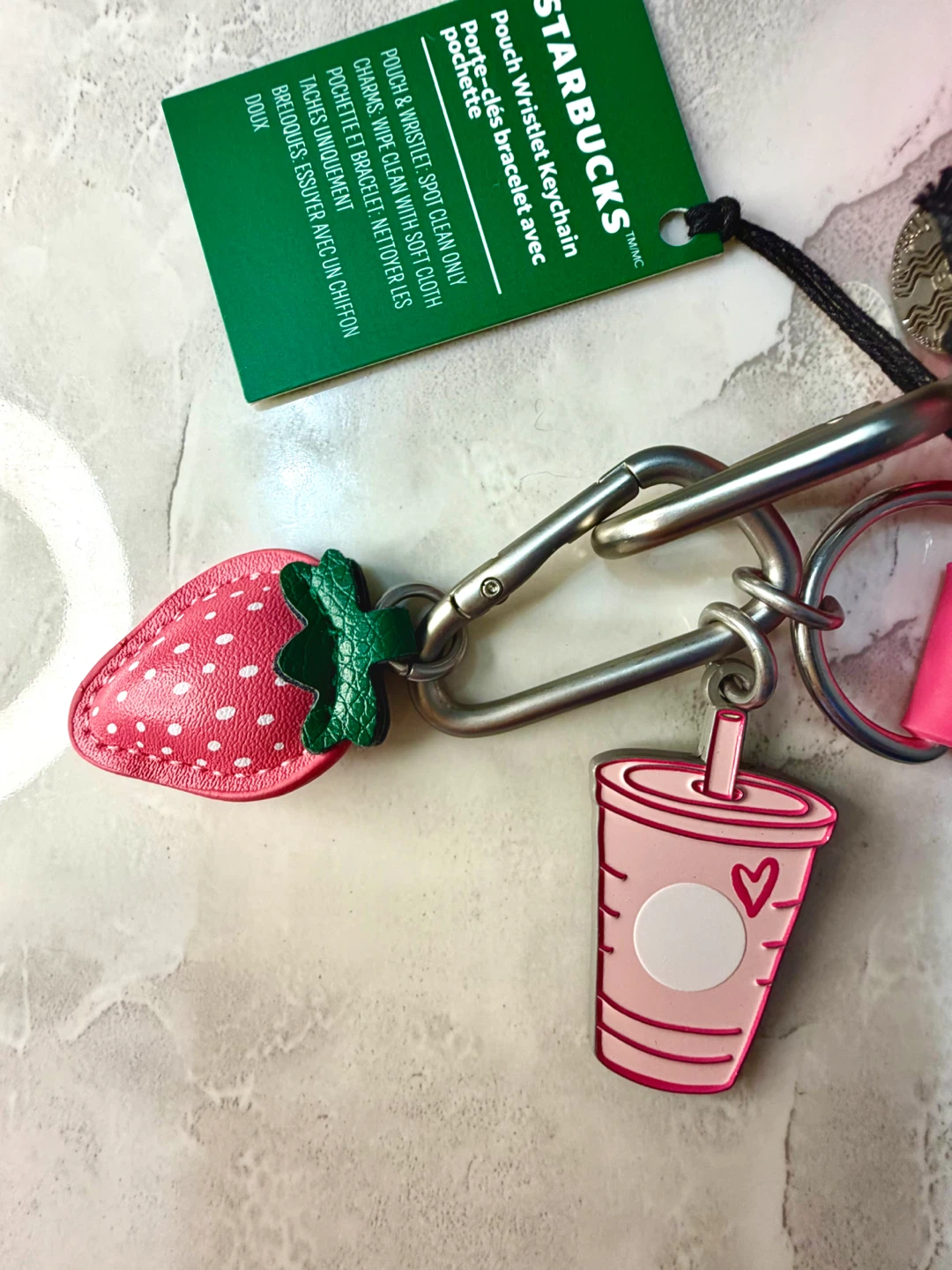 Starbucks Pink Drink Collection Pouch Wristlet Keychain - photo 2