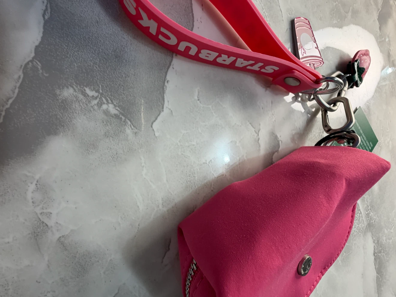 Starbucks Pink Drink Collection Pouch Wristlet Keychain - photo 4