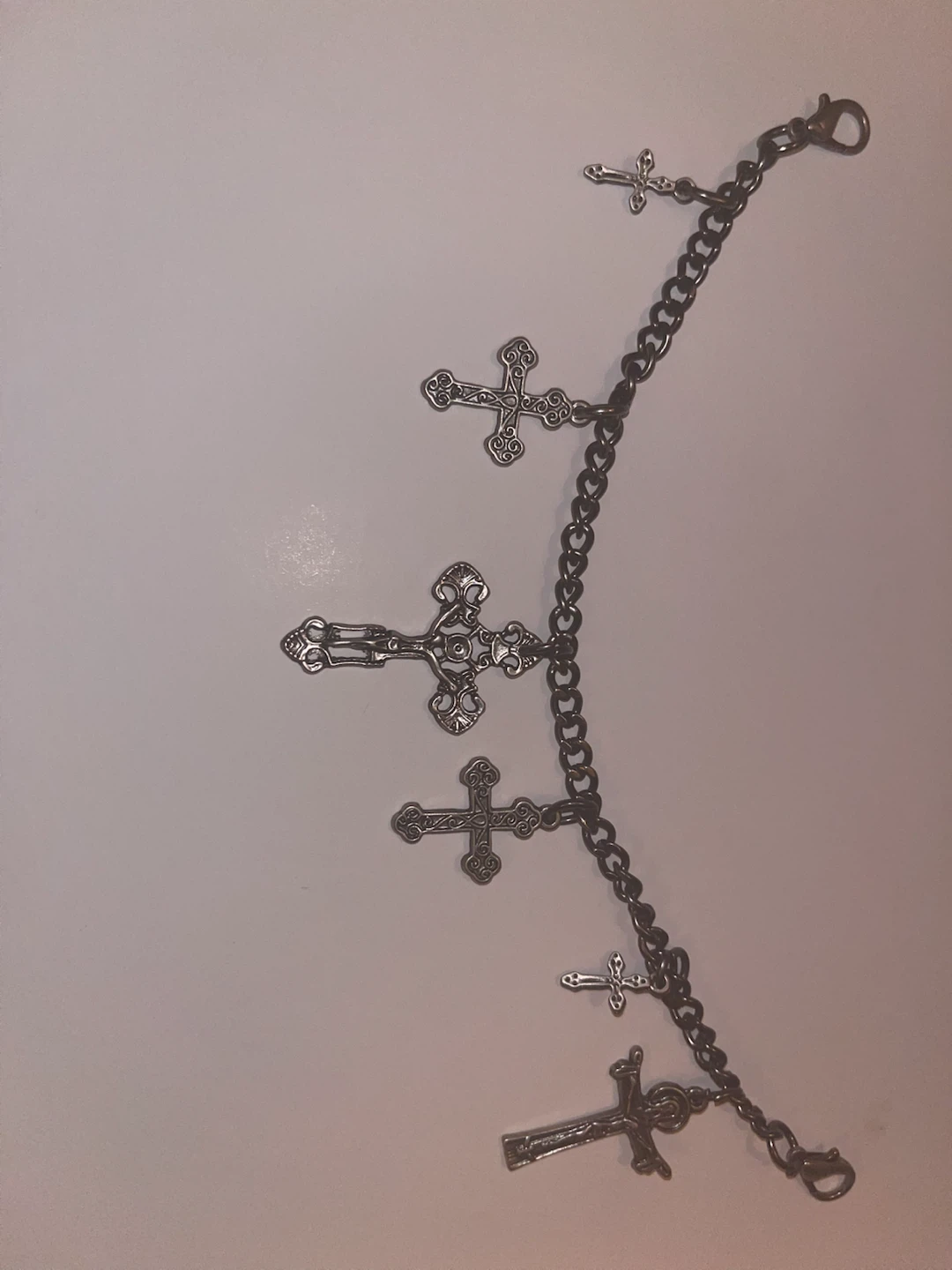 Black Platform Boots with Cross Charms - photo 2