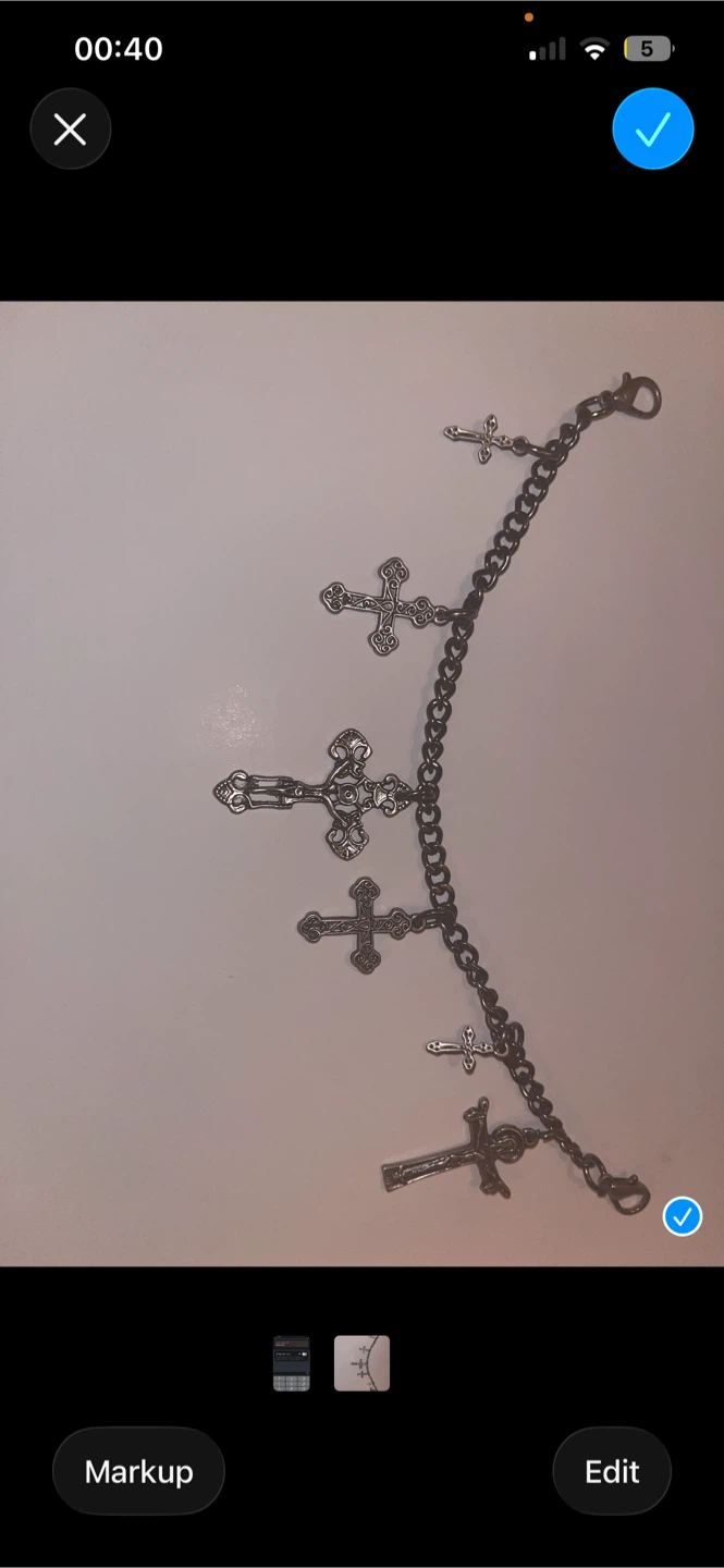 Black Platform Boots with Cross Charms - photo 3