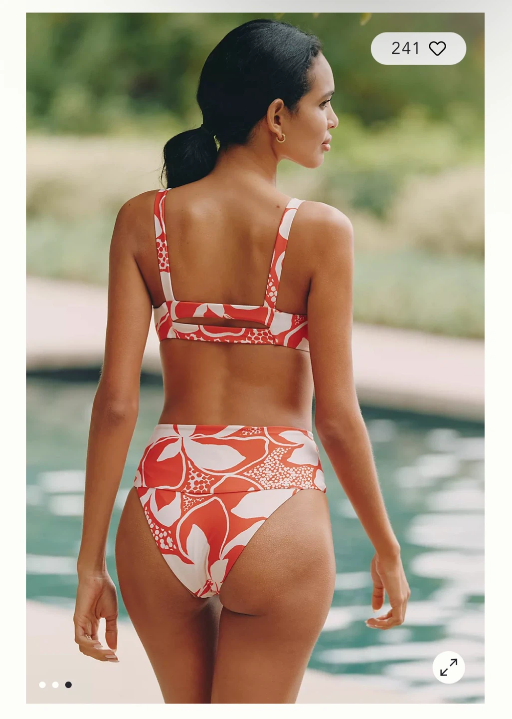 Anthropology Red & White Floral Bikini Set - photo 2