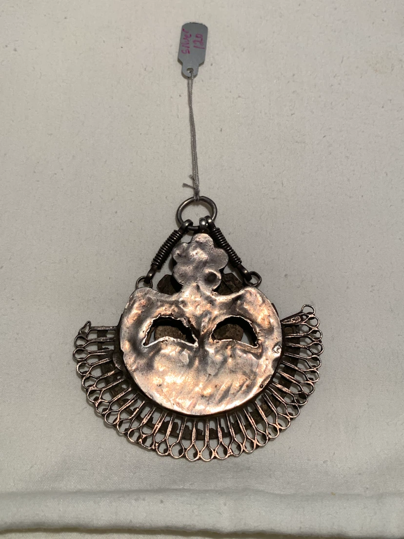 Vintage Silver Tone Pendant with Intricate Design - photo 2