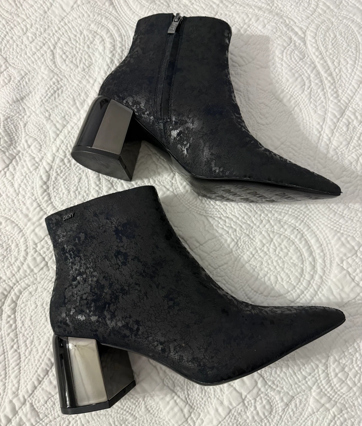 DKNY Black Ankle Boots with Block Heel - photo 5