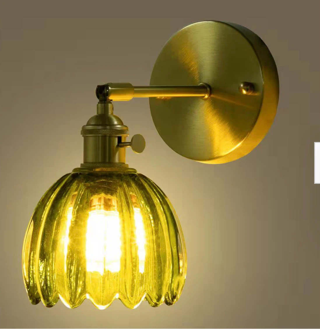 New Brass Wall Sconce with Green Glass Shade check more pictures