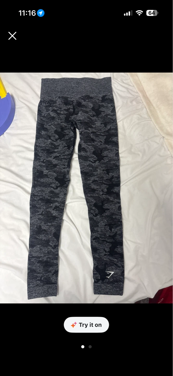 Gymshark Camo Leggings - Grey