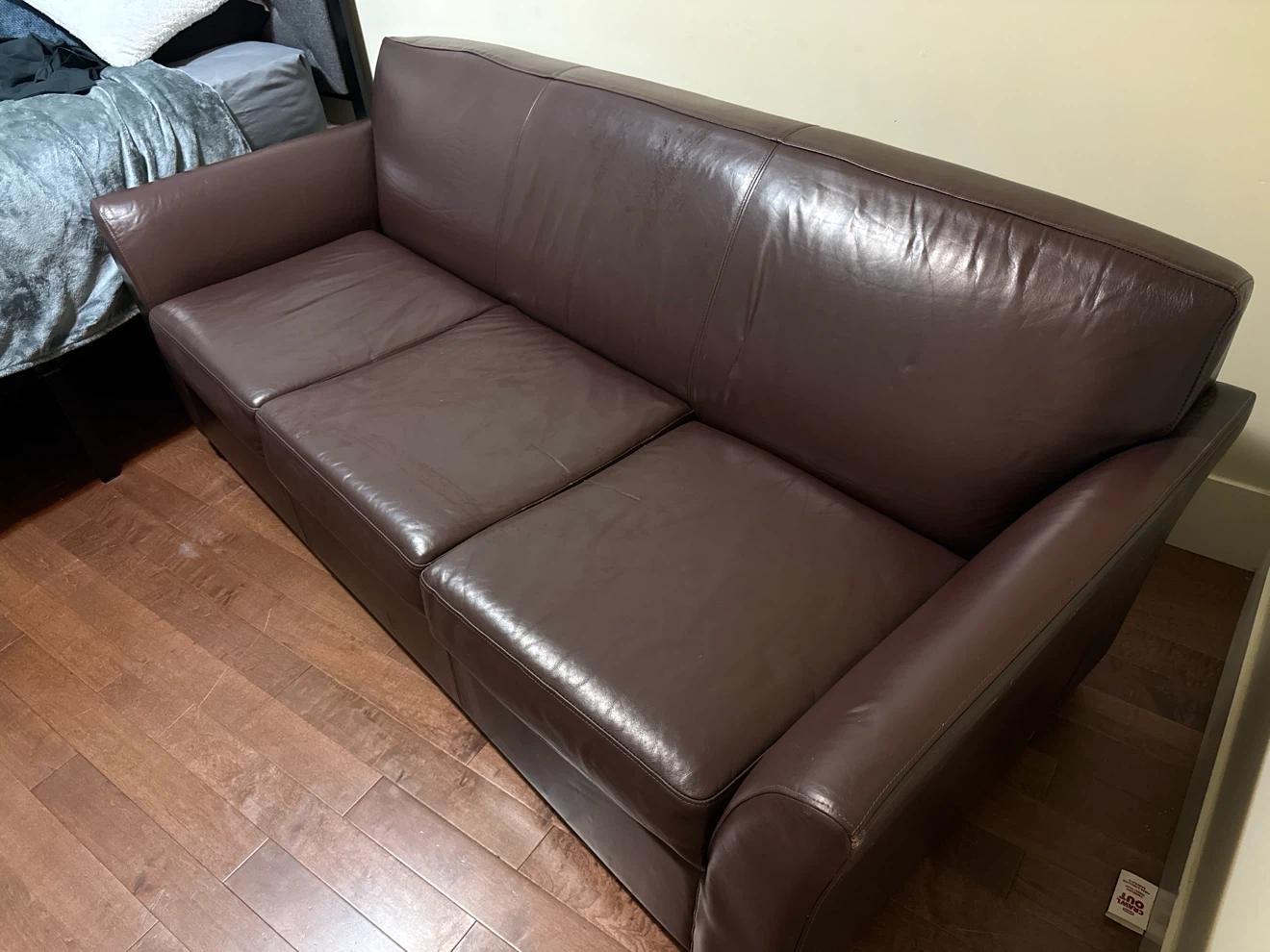 Brown Leather 3-Seater Sofa - photo 3