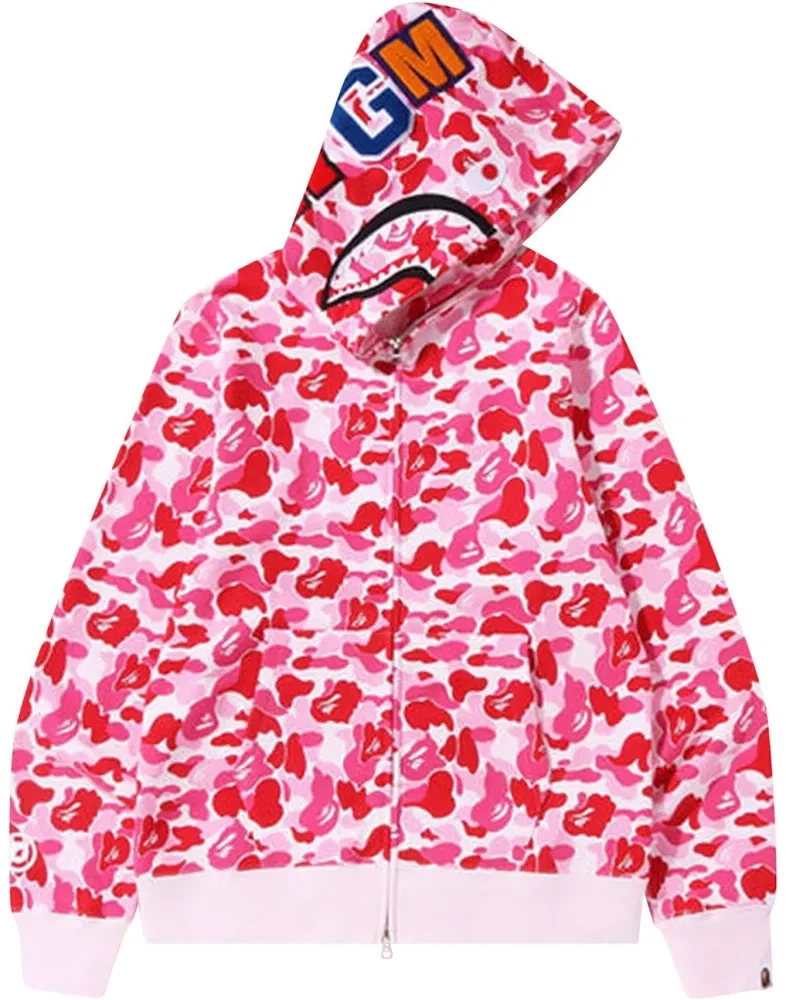 BAPE Pink Camo Shark Full Zip Hoodie
