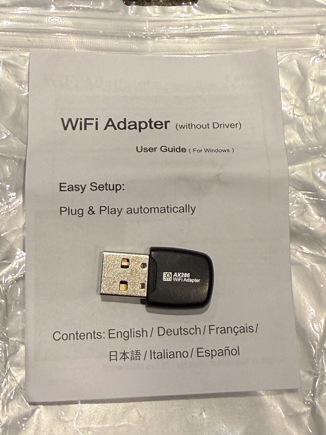 WiFi 6 USB Adapter AX286 – Plug & Play – New - photo 2