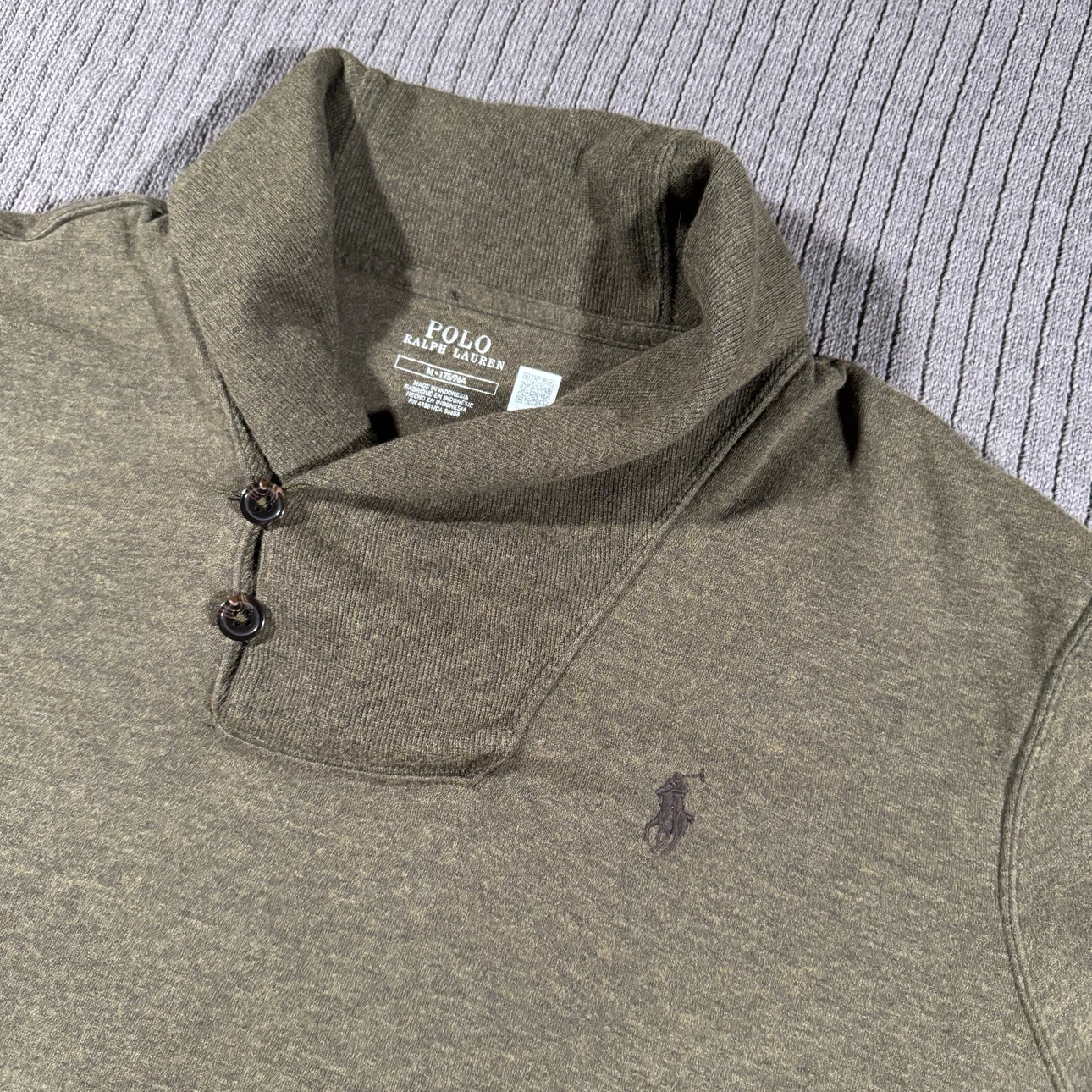 Polo Ralph Lauren Shawl Collar Pullover Sweater - Olive - Medium