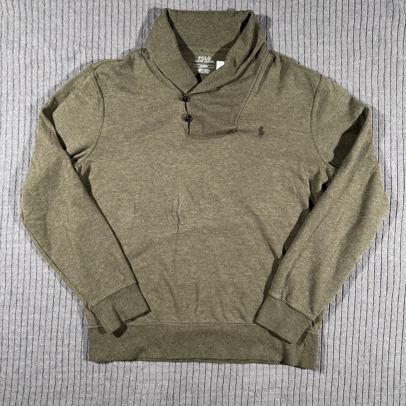 Polo Ralph Lauren Shawl Collar Pullover Sweater - Olive - Medium - photo 2