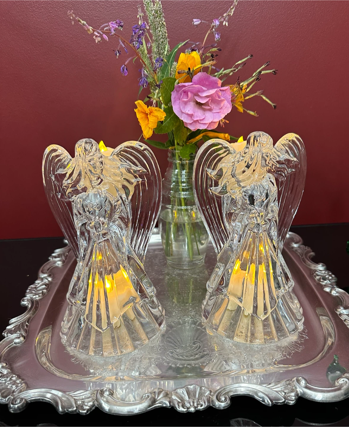 Vintage St. George Crystal Angel Candle Holders/Set of 2 - photo 2