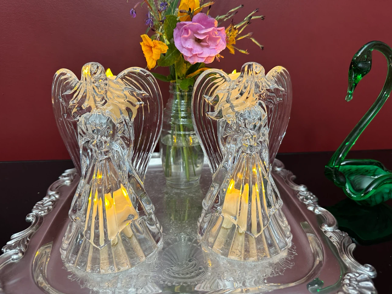 Vintage St. George Crystal Angel Candle Holders/Set of 2 - photo 3