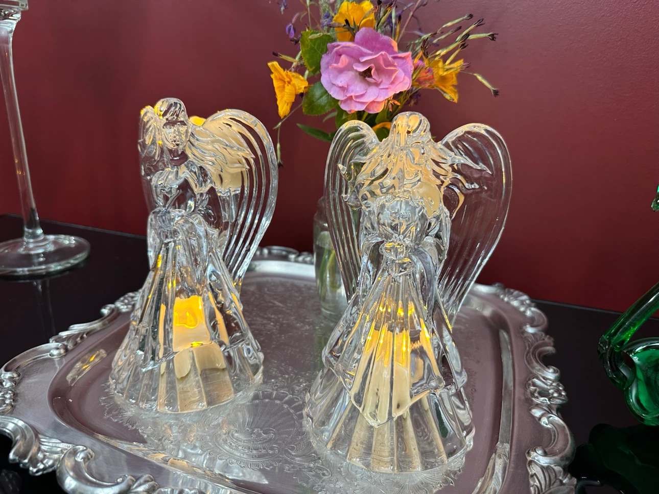 Vintage St. George Crystal Angel Candle Holders/Set of 2 - photo 4