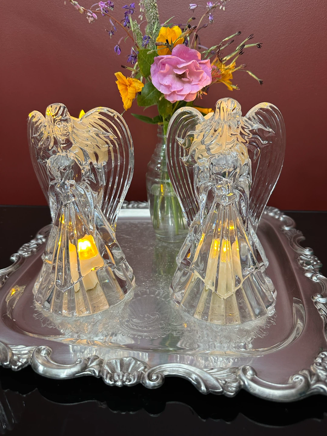 Vintage St. George Crystal Angel Candle Holders/Set of 2 - photo 5