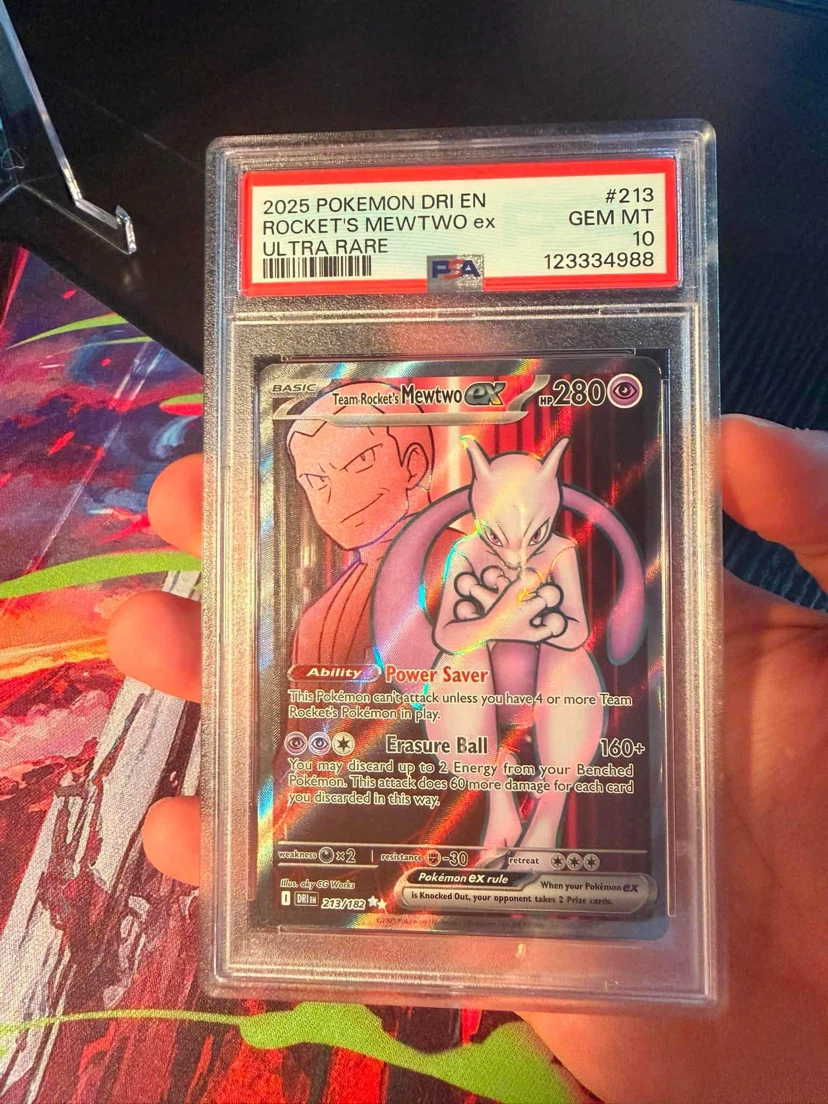 Team Rocket's Mewtwo EX Ultra Rare PSA 10 Graded Pokemon Card
