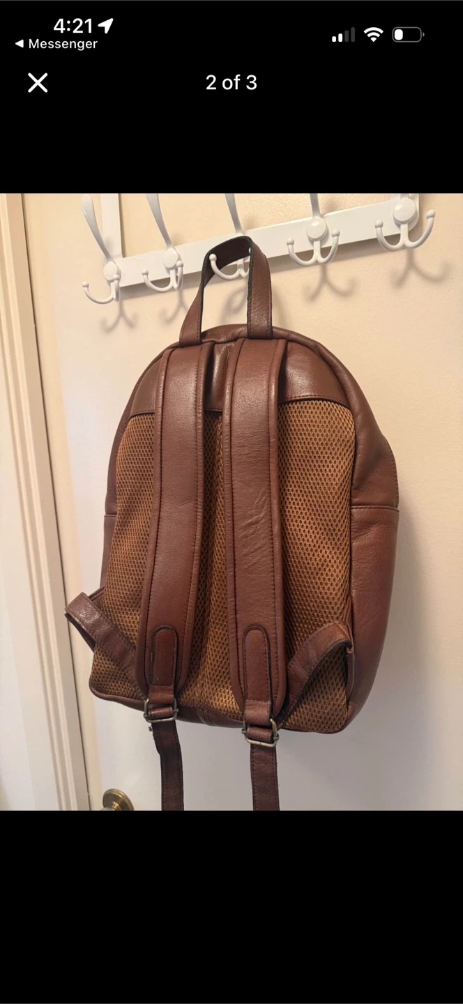 Handmade Brown Leather Laptop Backpack - photo 2