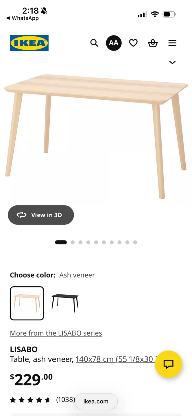 IKEA LISABO Dining Table – 140 × 78 cm - photo 5