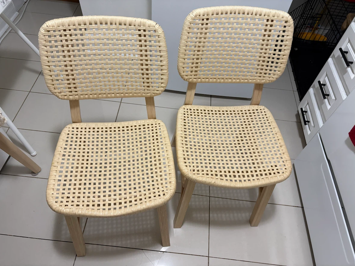 IKEA VOXLÖV Bamboo Dining Chairs – Set of 2