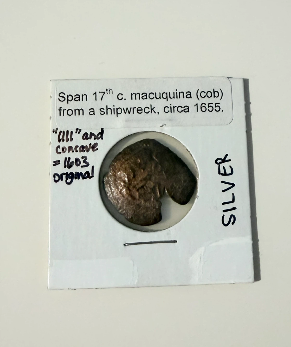 Spanish Shipwreck Cob Silver Coin